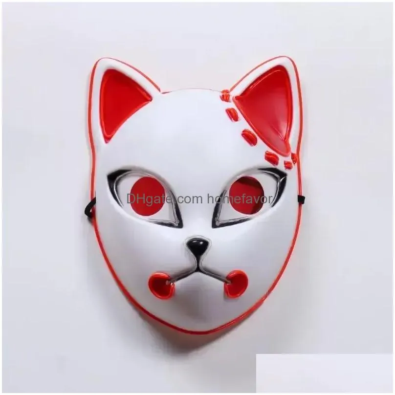 party masks demon slayer tanjirou mask sabito mascarilla anime makomo cosplay masques halloween costume mascaras led 0627