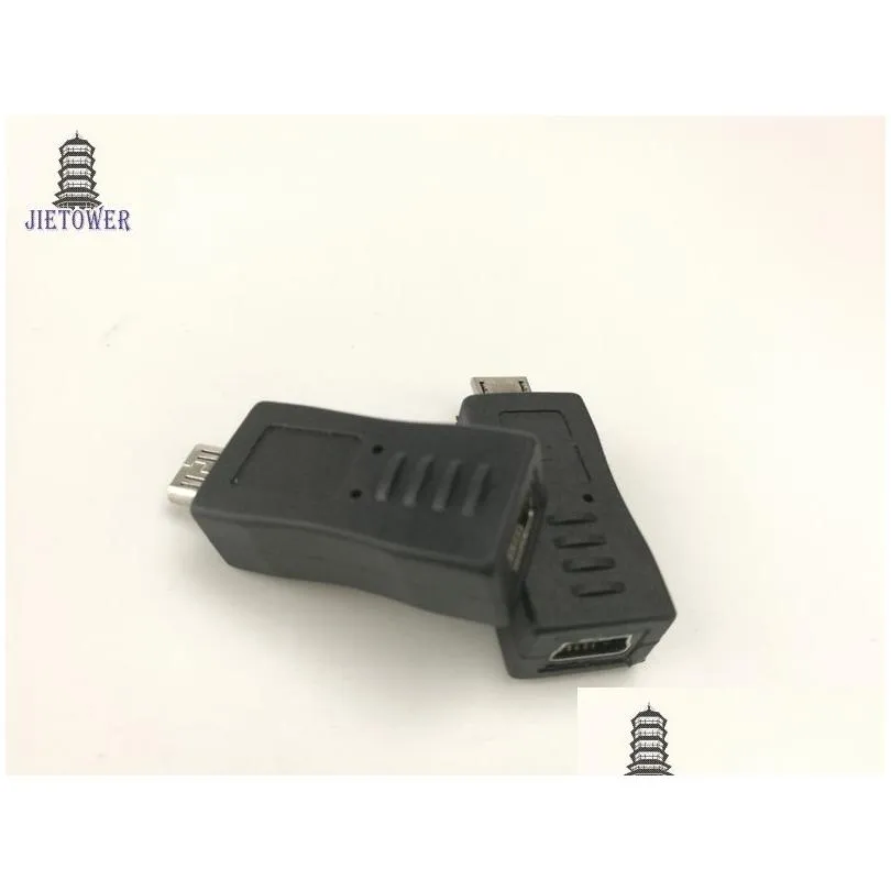 500pcs/lot Wholesale Micro USB Male to Mini 5pin Female Adapter  Connector Converter Adaptor