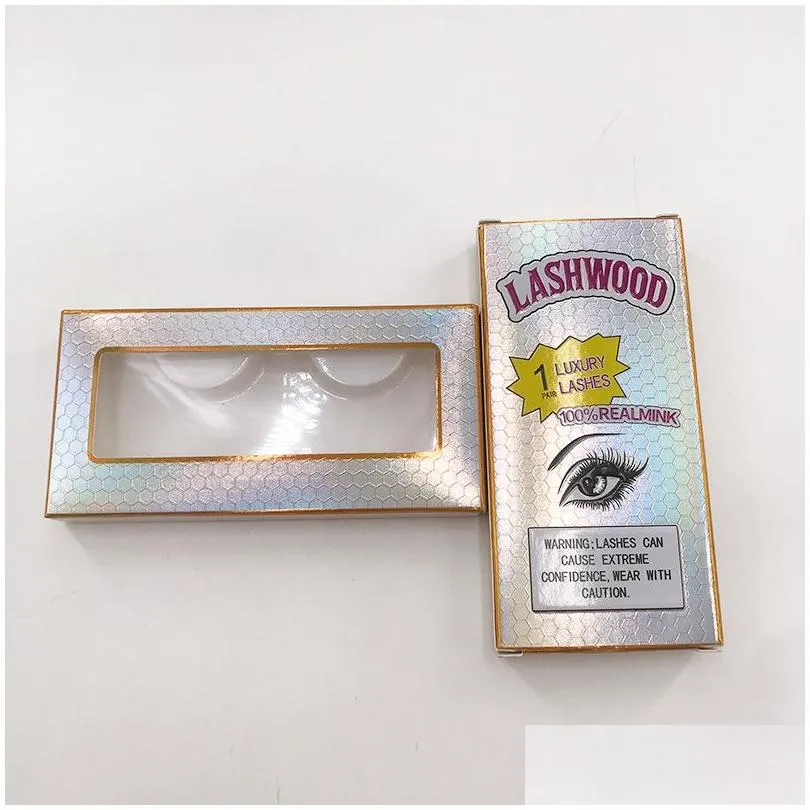 Soft Paper Eyelash Boxes Lashwood Lashes Box Empty Packaging Fit 25mm 27mm Long Eye Lash