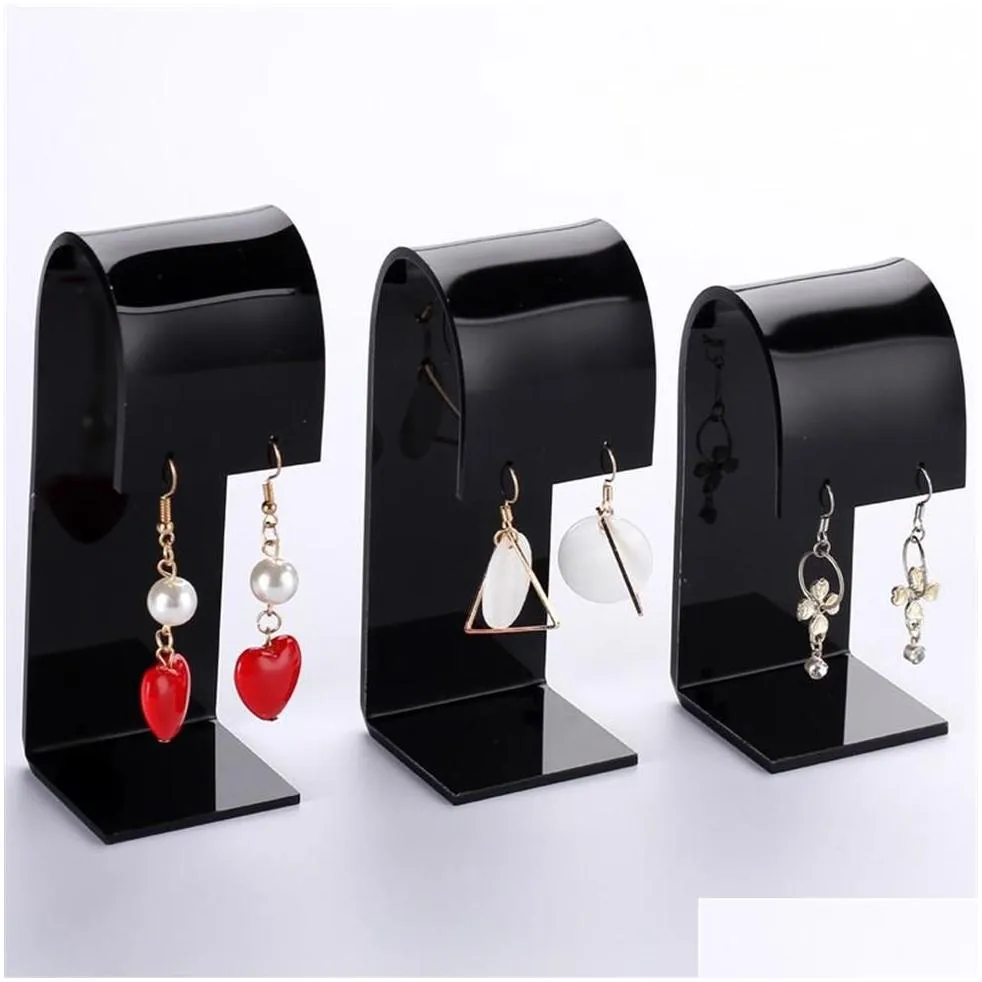 Set of 3pcs Acrylic Jewelry Earrings Holder Stand Display Organizer Shelf Shop Countertop Showcase Jewellery Ear Studs Show Rack M355u