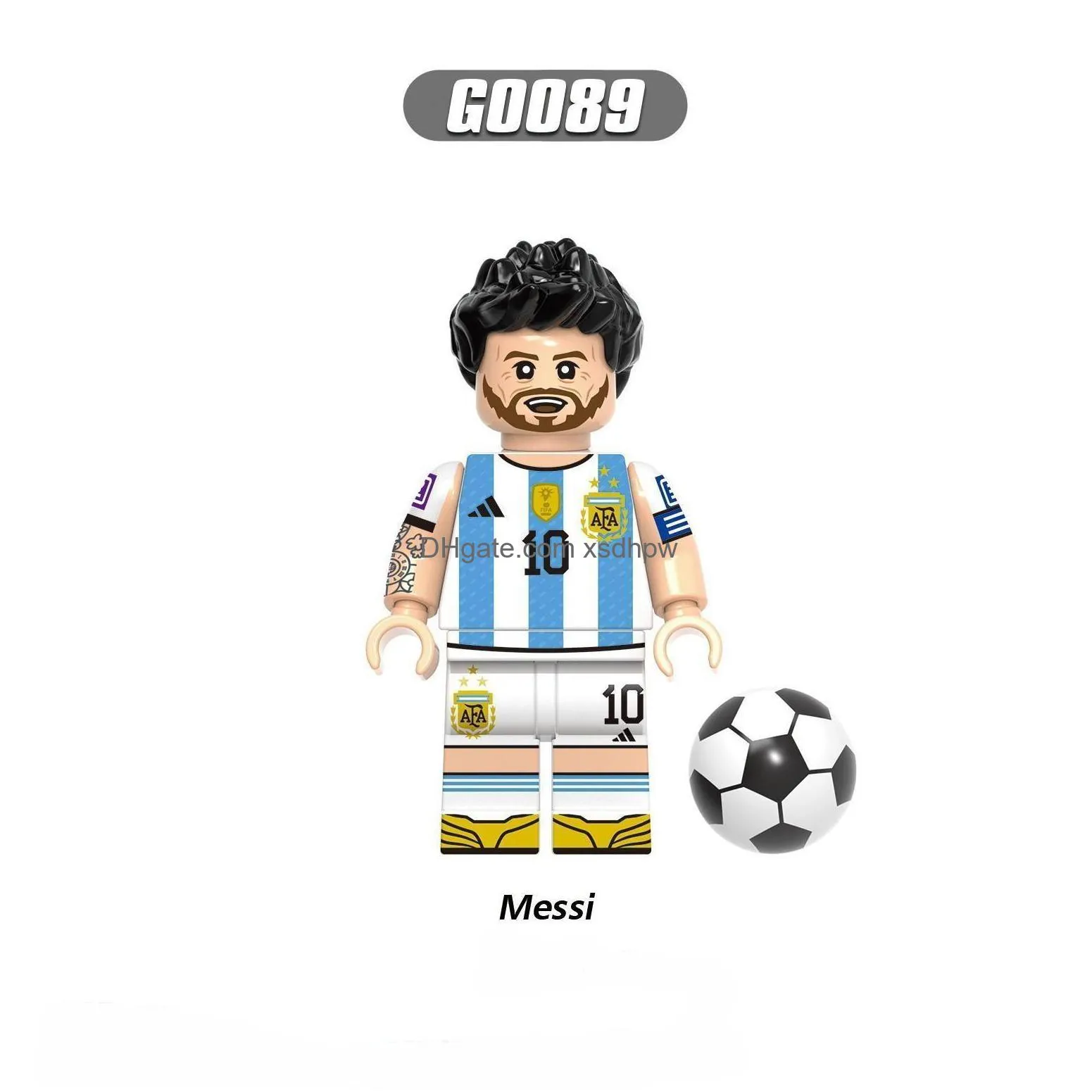 g0112 plastic building blocks football player minifigs maradona virgil casemiro mini toy figure