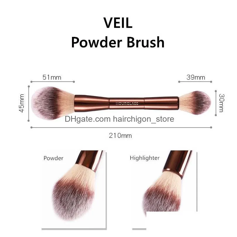 hourglass veil powder brush double-ended powder highlighter setting makeup brush