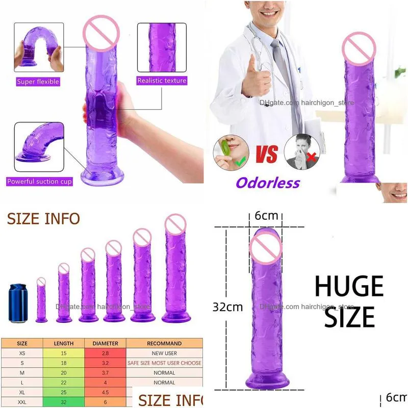  massager xxl realistic dildo with suction cup flexible huge fake penis for women body-safe big anal butt plug toy shop adult