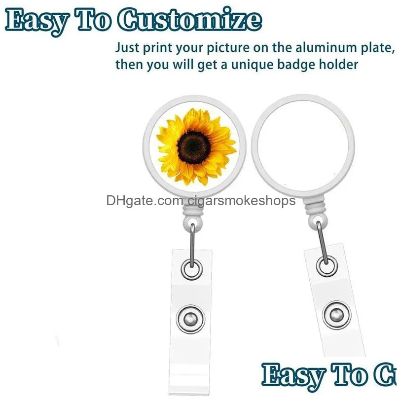 sublimation blank nurse badge party favor plastic diy office work card hanging buckle can be rotated 360 degrees zz