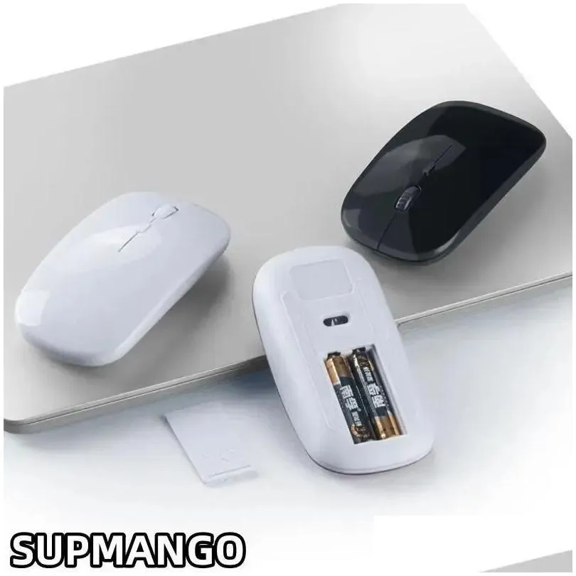 Mice Ultra thin USB 2.4Ghz wireless mouse 1600DPI 4-button cordless mouse suitable for PC desktop laptop Windows computer 231101