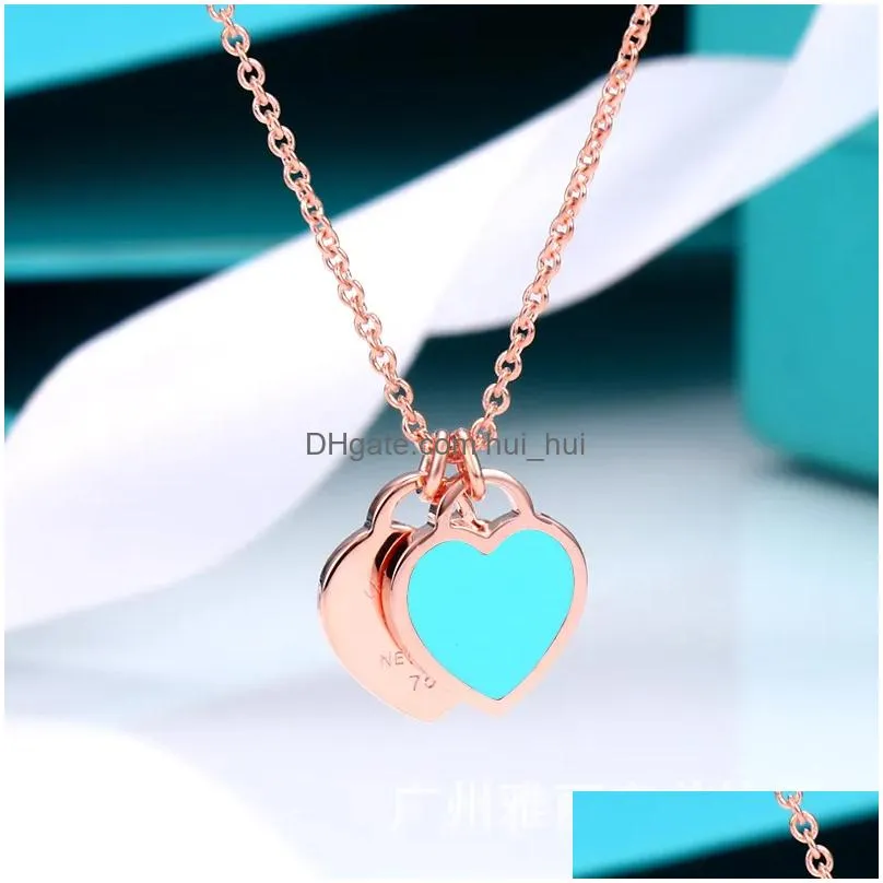 s925 necklace for women enamel t series necklace bow heart pendant clavicle chain fashion luxury wedding engagement gift designer jewelry with