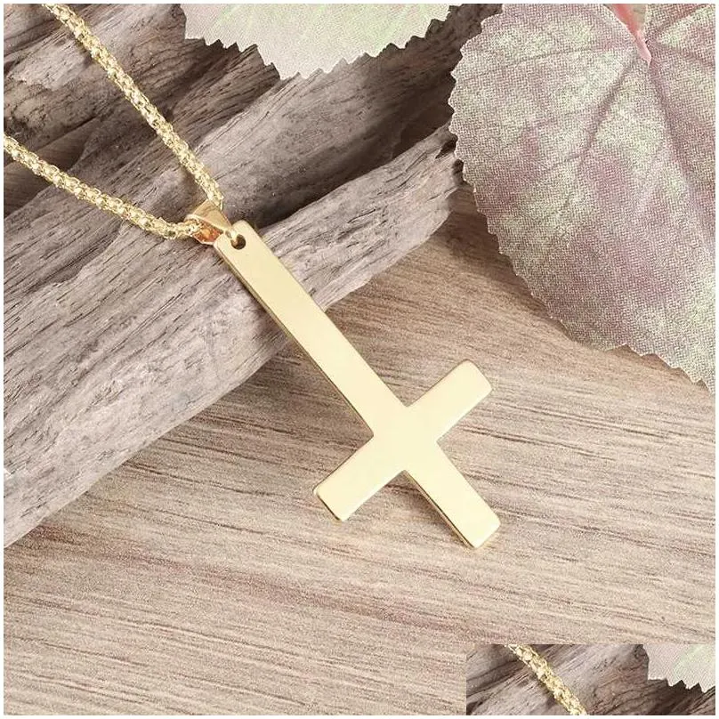 Pendant Necklaces Classic Vintage Simple Cross Necklace For Men Women Trend Banquet Party Casual Amulet Jewelry Gift