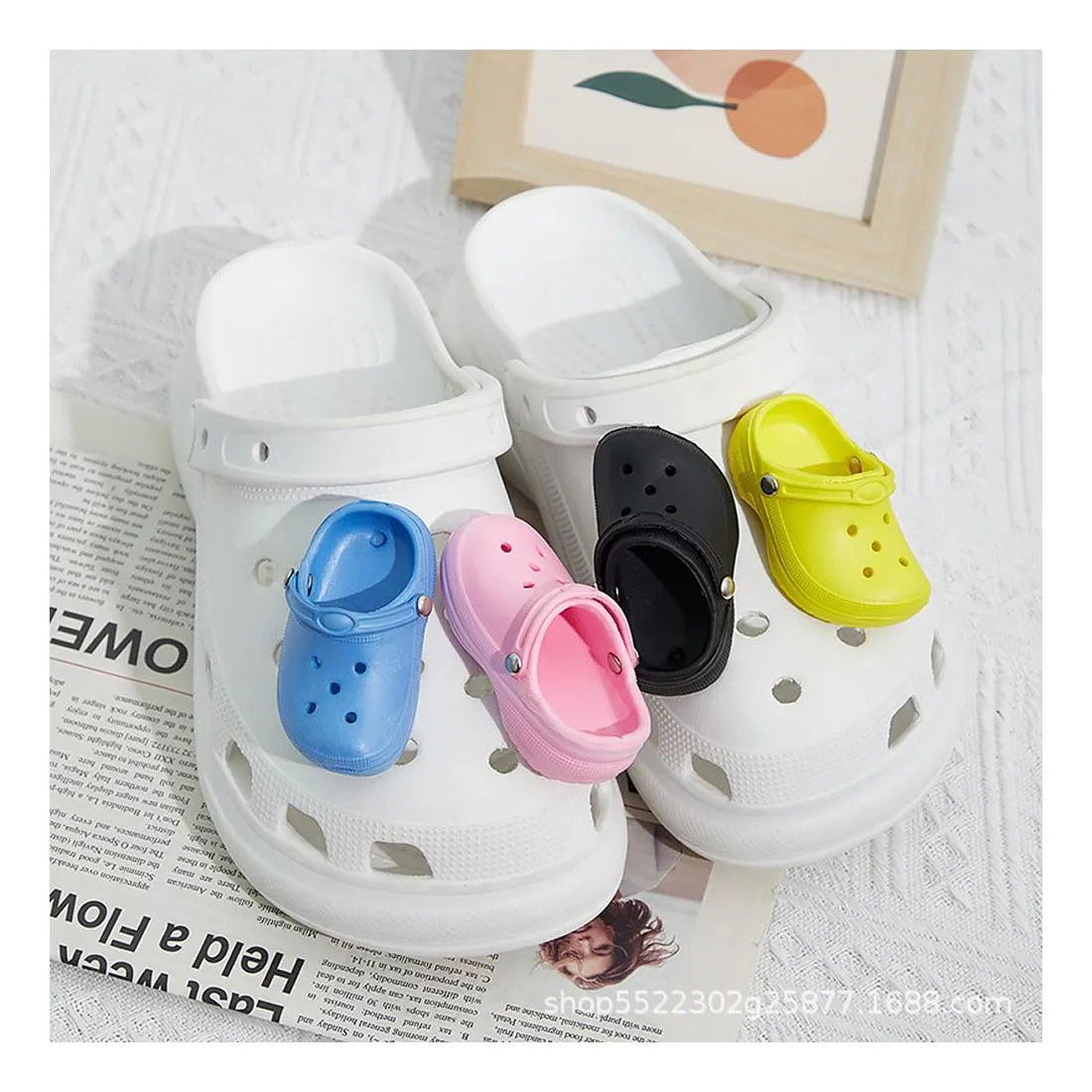 national flag croc charms fashion love for decorations pvc soft shoes charm ornaments buckles 