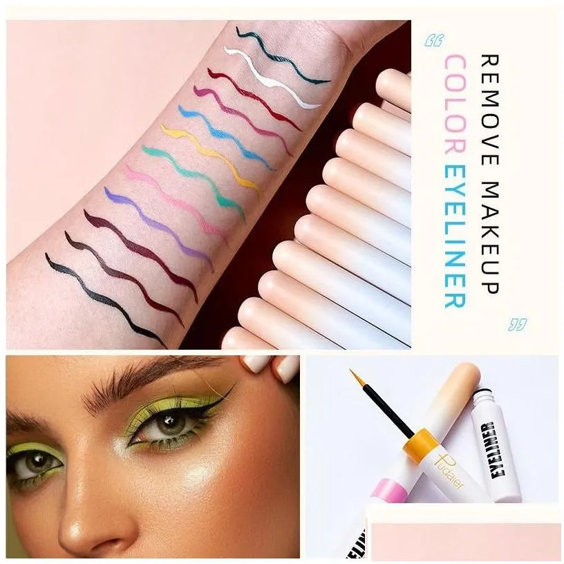 Eyeliner Color Eyeliner Liquid Pen Waterproof Quick Drying Extremely Fine 12 Drop Delivery Health Beauty Makeup Eyes Dh0Tn