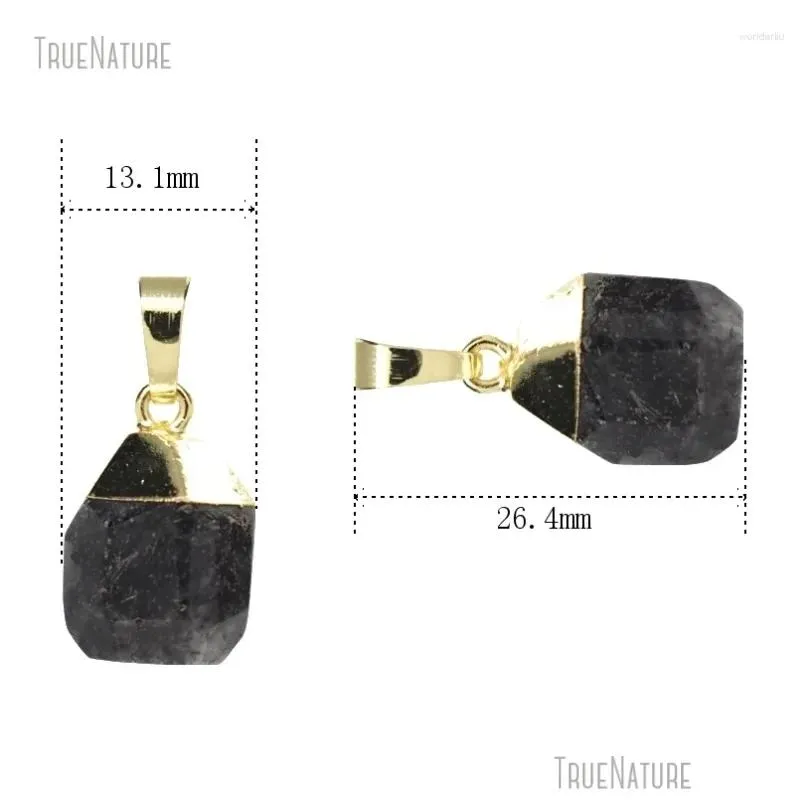 Pendant Necklaces 10Pcs Wholesale Gold Color Faceted Tourmalinated Quartz Chunky Teardrop Drop Shape Jewelry