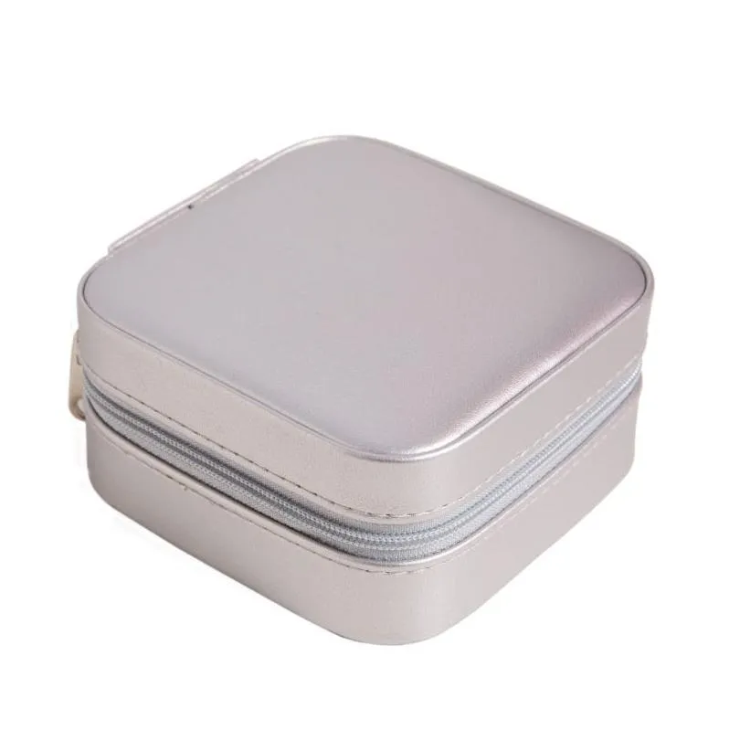 Portable Travel Jewelry Box PU Leather Storage Organizer Case Double Layer Small Jewelry Boxes for Necklace Ring Bracelet