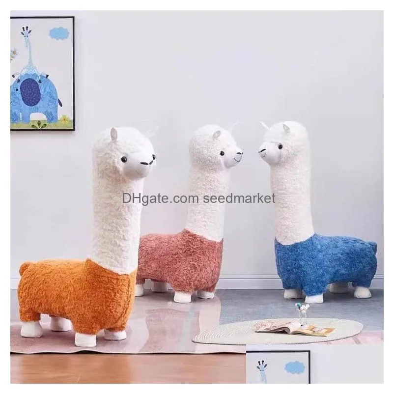 Living Room Furniture Alpaca Stool Balcony Cartoon Shoe Change Childrens Casual Action Figure Sitting Seat Drop Delivery Home Garden Dhuhn