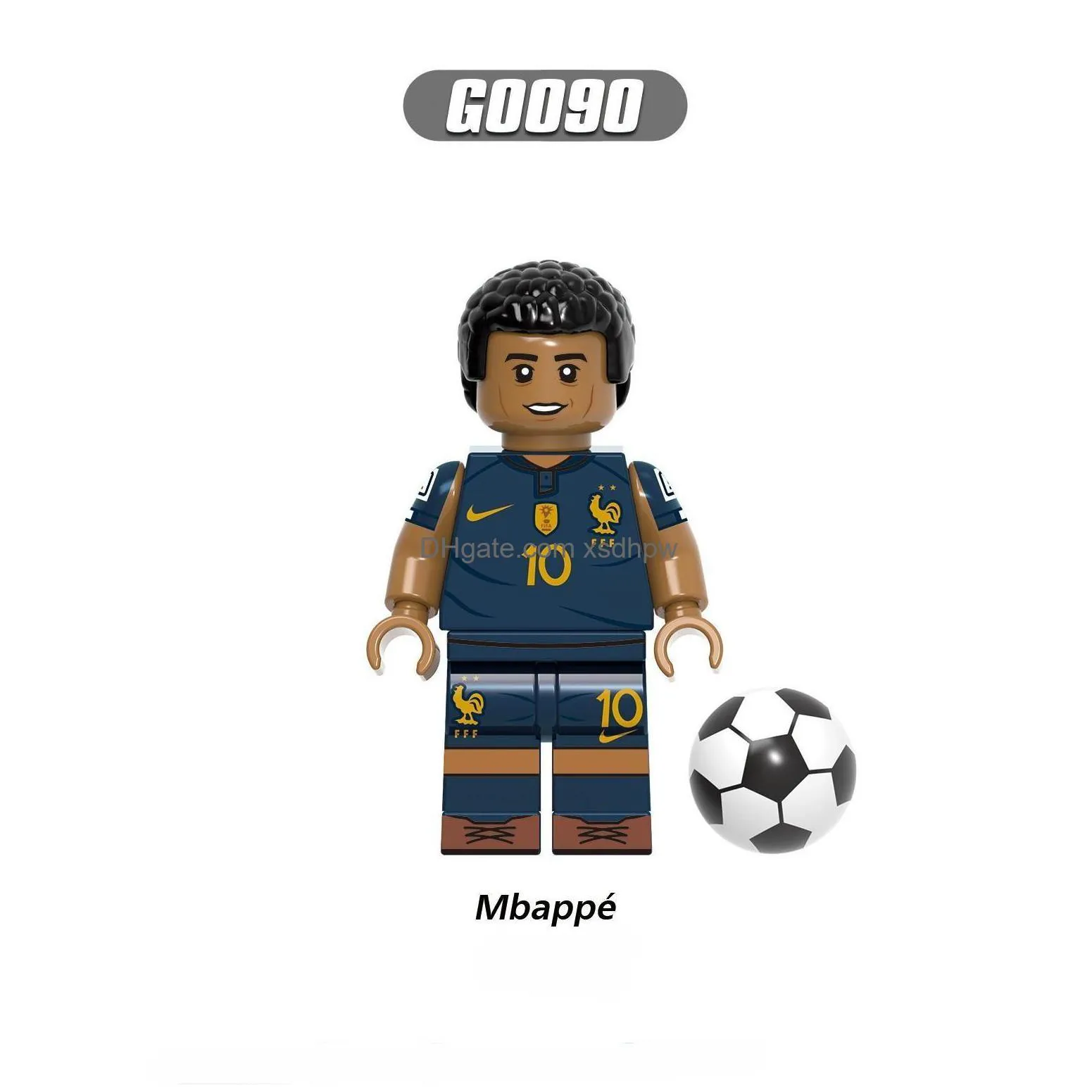 g0112 plastic building blocks football player minifigs maradona virgil casemiro mini toy figure