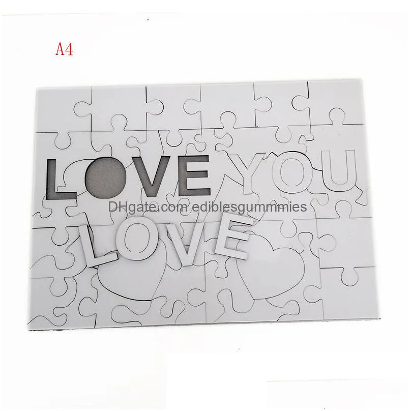 a4 sublimation blank puzzle favor creative love 47 pieces mdf heat transfer jigsaw toy diy valentines day gift