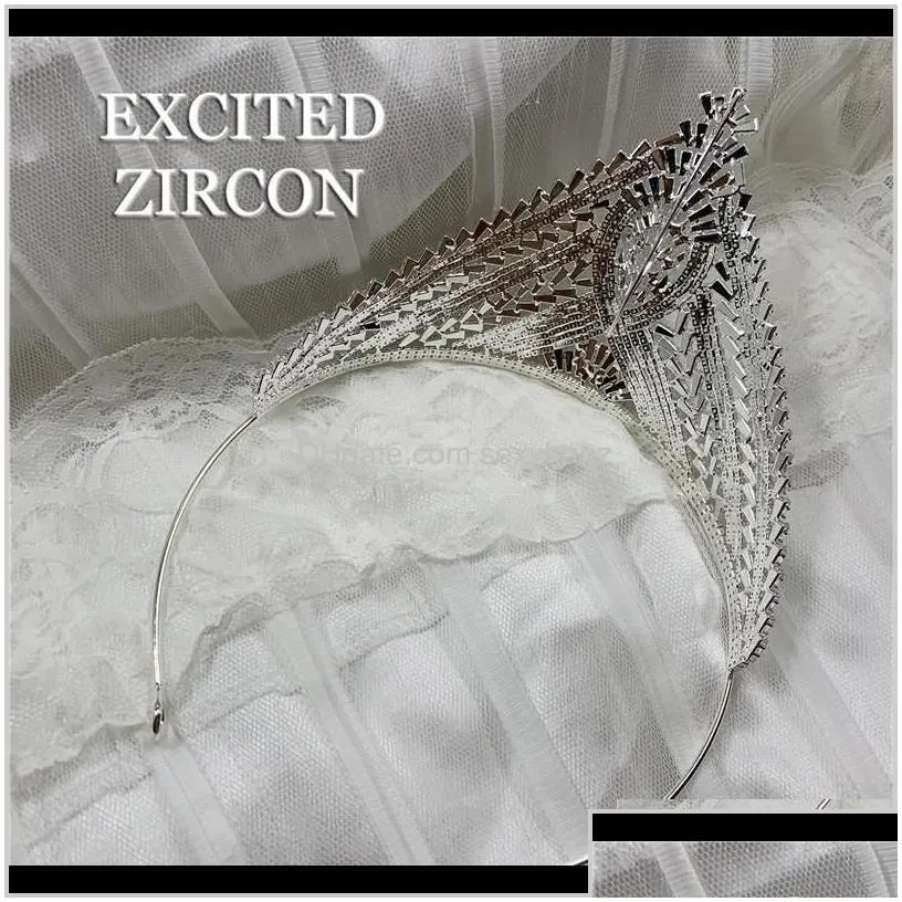 Clips & Barrettes Drop Delivery 2021 Princess Crown Excited Classic Design Elegant Wedding Bridal Hair Jewelry Tiaras Crowns Women Zircon