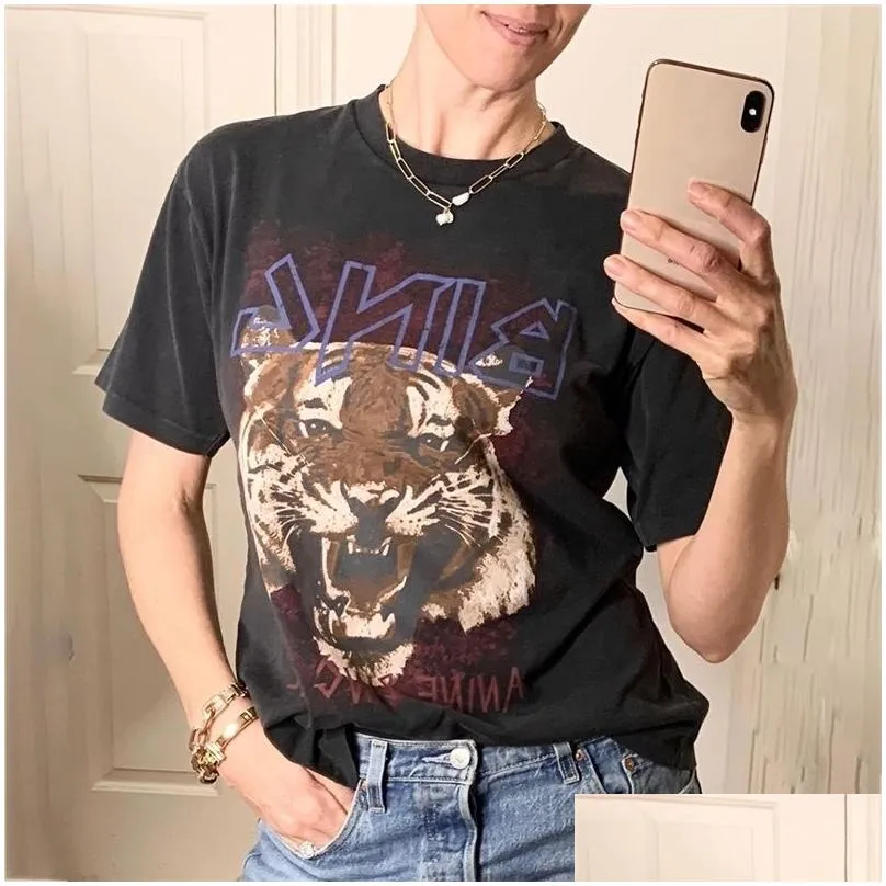 boho black tiger head graphic tees women cotton short sleeve o neck tshirt shirts fashion women t-shirt casual t-shirts 210315