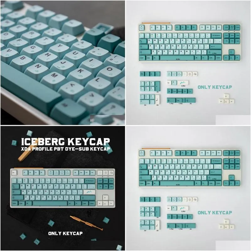 GMK Cloned Iceberg XDA Profile 125 Key Keycap PBT Dye-Sub Keycaps For Cherry Mx Switch Mechanical Keyboard 61 68 98 104 Layout