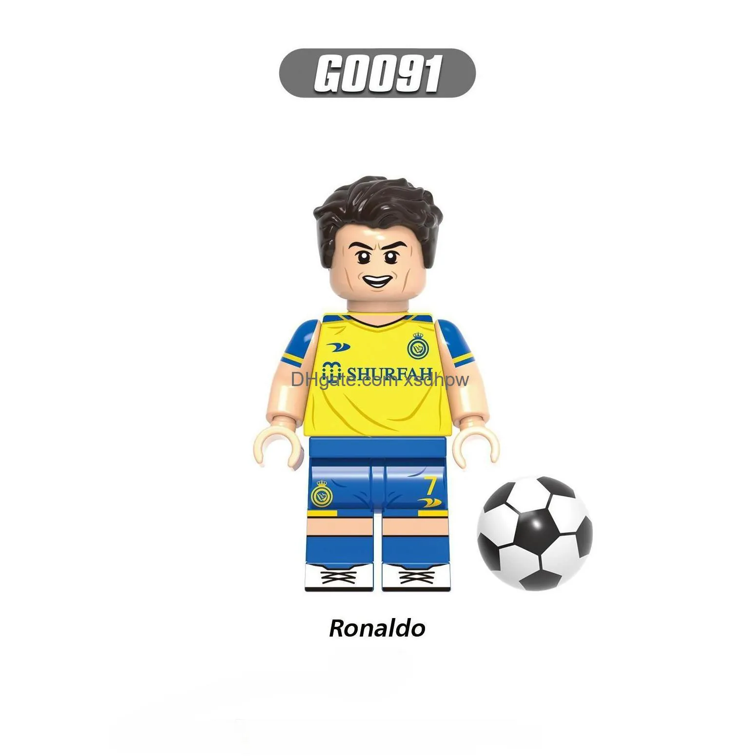 g0112 plastic building blocks football player minifigs maradona virgil casemiro mini toy figure