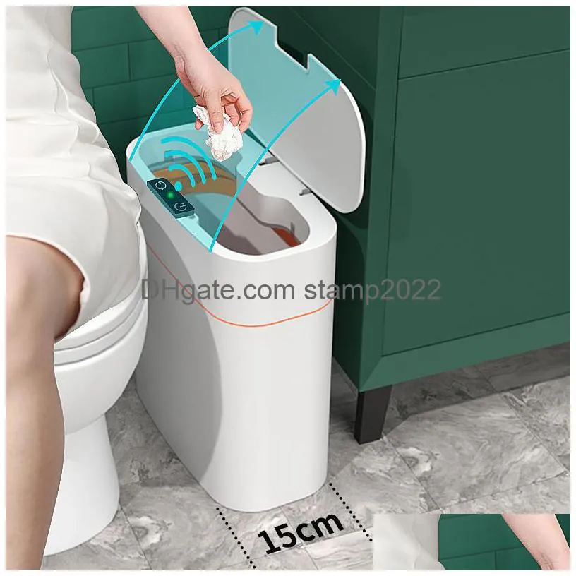 waste bins intelligent trash can dustbin automatic sensor kitchen storage bucket garbage recycle rubbish bin for bathroom 230725