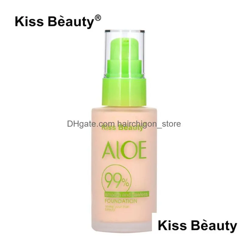 40ml aloe foundation powder kiss beauty liquid foundation makeup kiss face beauty foundation 2 colors dhs 