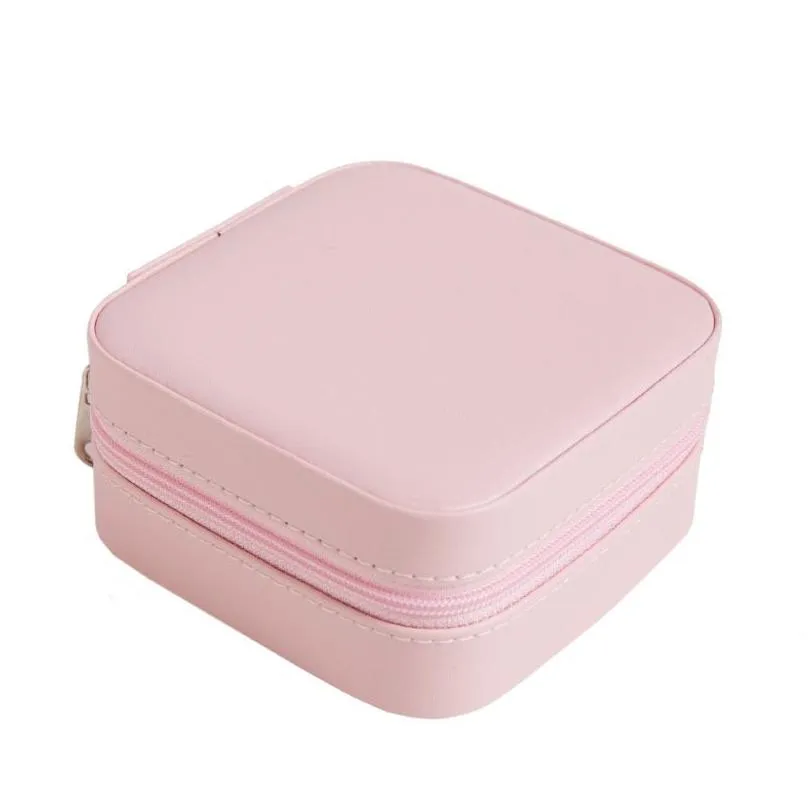 Portable Travel Jewelry Box PU Leather Storage Organizer Case Double Layer Small Jewelry Boxes for Necklace Ring Bracelet