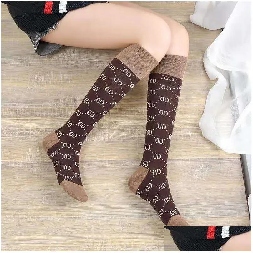 Fashion Printed Knee Socks Calf Socks Long High Tube Socks Female Korean Version ins trend Harajuku Style