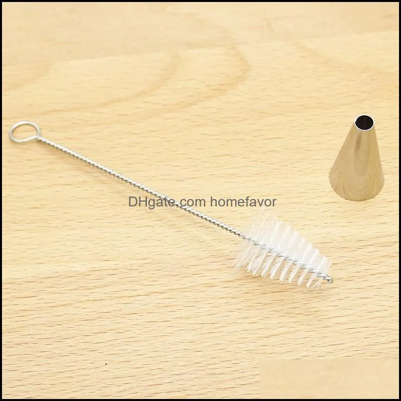 nozzle brush nylon straw cleaners baby milk bottle nipple cleaning tools cake nozzle clean brushes kitchen accessories