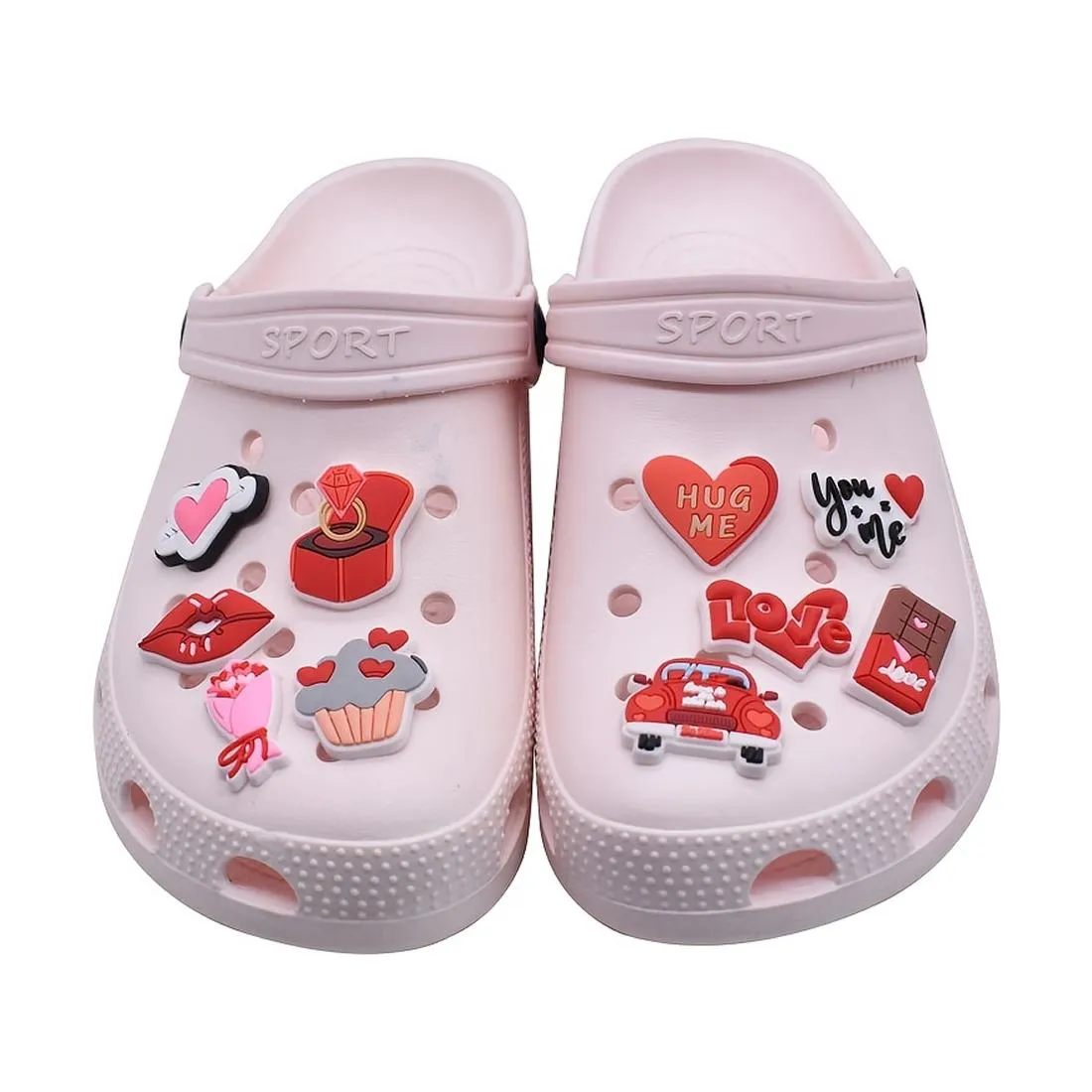 wholesale innocuity pvc charms clogs shoes garden slides decorations slippers decor custom designer drop delive