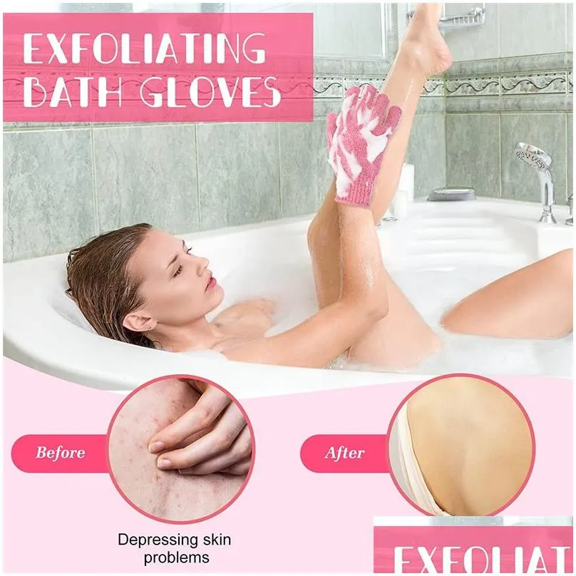 Wholesale Exfoliating Shower Bath Gloves Bath Brushes for Shower Spa Massage and Body Scrubs Dead Skin Cell Remover Solft and Suitable for Men