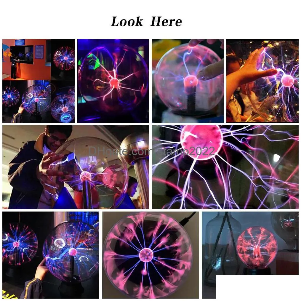 other event party supplies 3 inch magic plasma ball novelty night light 220v crystal touch atmosphere decor nightlight birthday christmas kid gift lighting