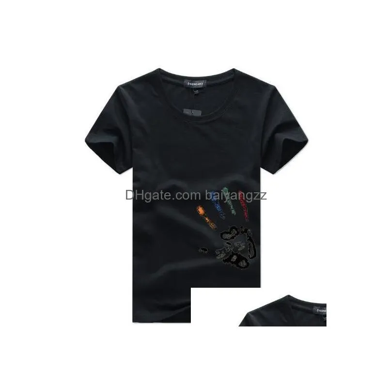 2019 mens fashion tshirt summer short sleeve round neck tee plus size printed casual cotton tshirt with 6 colors size s-5xl