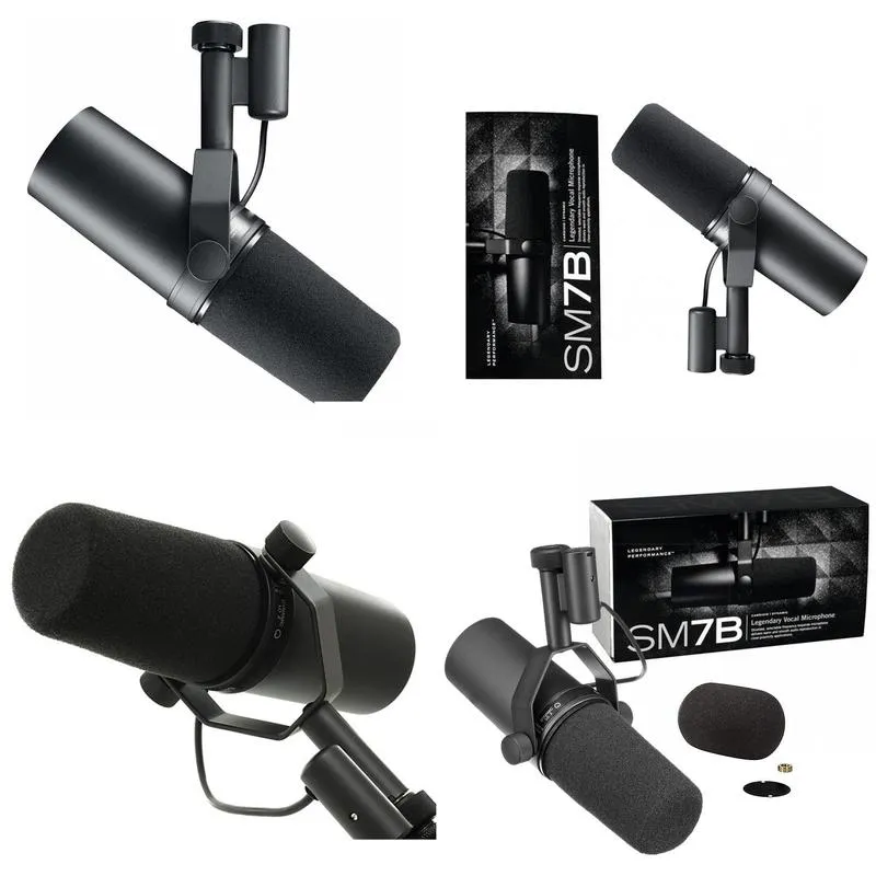 High Quality Cardioid Dynamic Microphone Sm7b 7B Studio Selectable Frequency Response Microphone for  Live Stage Recording