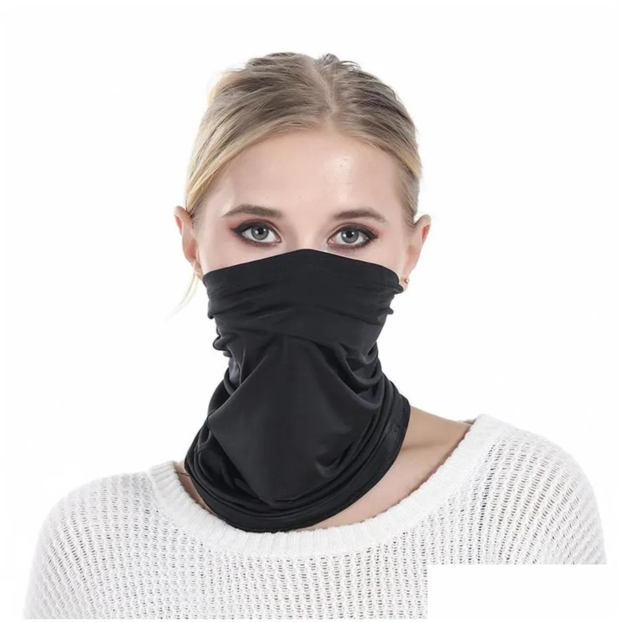 Unisex Magic Scarf Bandanas Ice Silk Mask Outdoor Windproof Dust Veil Sunshade Neck Designer Protective Mask K985-1