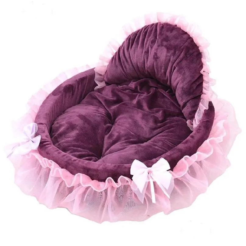 dog bed sofa pink lace puppy house pet teddy cat beds nest kennels 682 k2