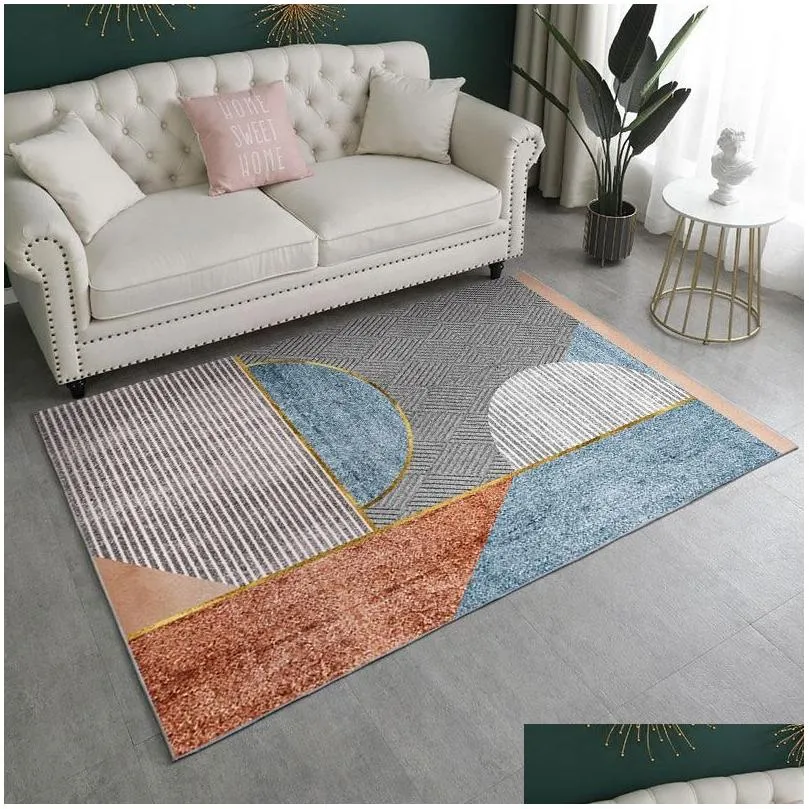 carpets light luxury el style girl pink rug geometric abstract pattern for living room soft and comfortable bedroom