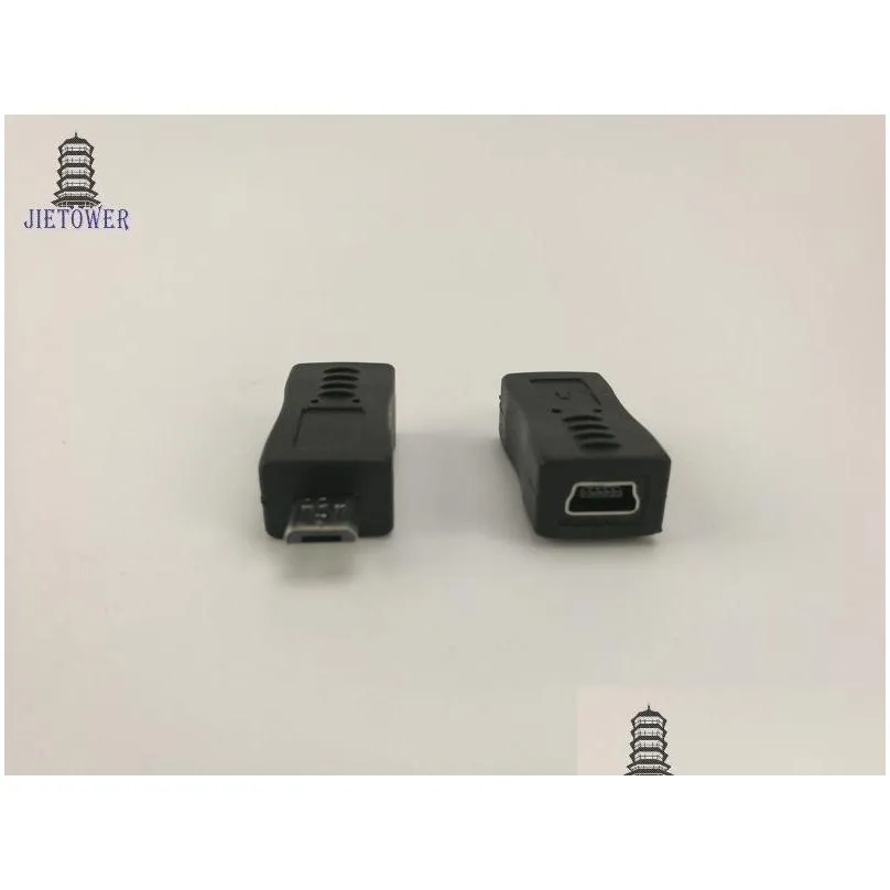 500pcs/lot Wholesale Micro USB Male to Mini 5pin Female Adapter  Connector Converter Adaptor