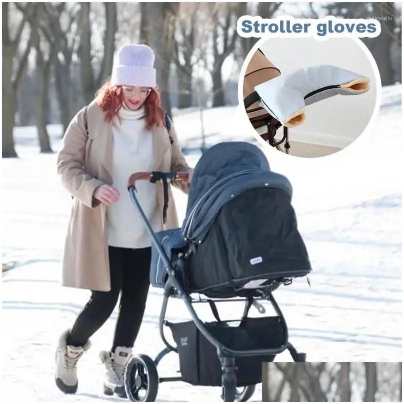 Stroller Parts Warmmuffs Gloves Pram Warmer Muff Soft Anti Freeze Mittens For Handlebars Of