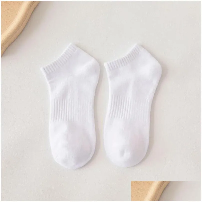 Women Socks Solid Color Black White Gray Women`s Mid-tube Spring And Summer Breathable Short-tube Medium Tube Sports Calcetines