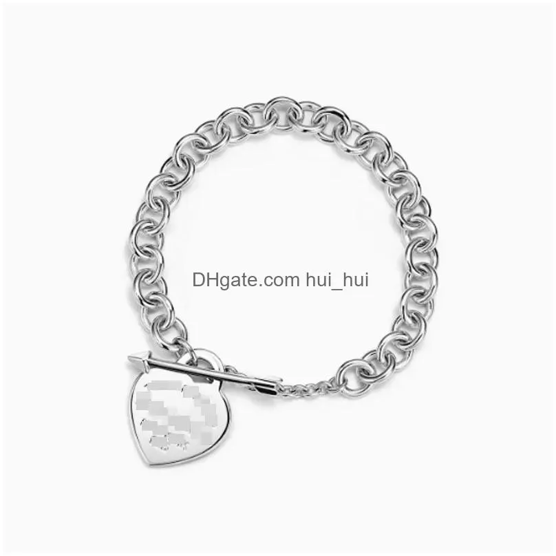 Charm Bracelets Designer Jewelry For Women Bracelet Classic T Home 925 Sterling Sier Heart Iamond Arrowhead Love Pendant Fashion Han Dh1Kl