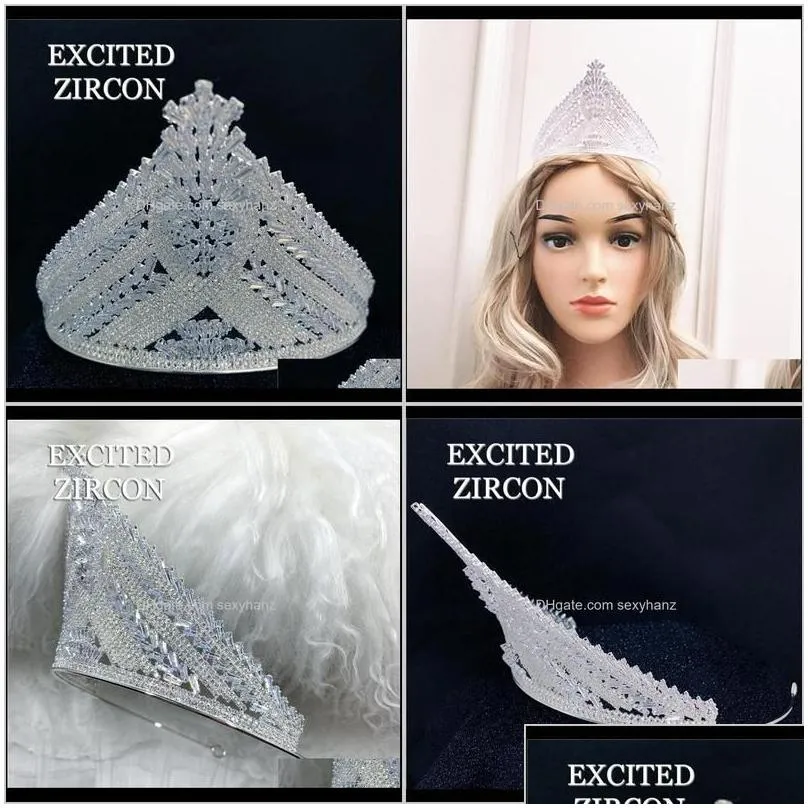 Clips & Barrettes Drop Delivery 2021 Princess Crown Excited Classic Design Elegant Wedding Bridal Hair Jewelry Tiaras Crowns Women Zircon