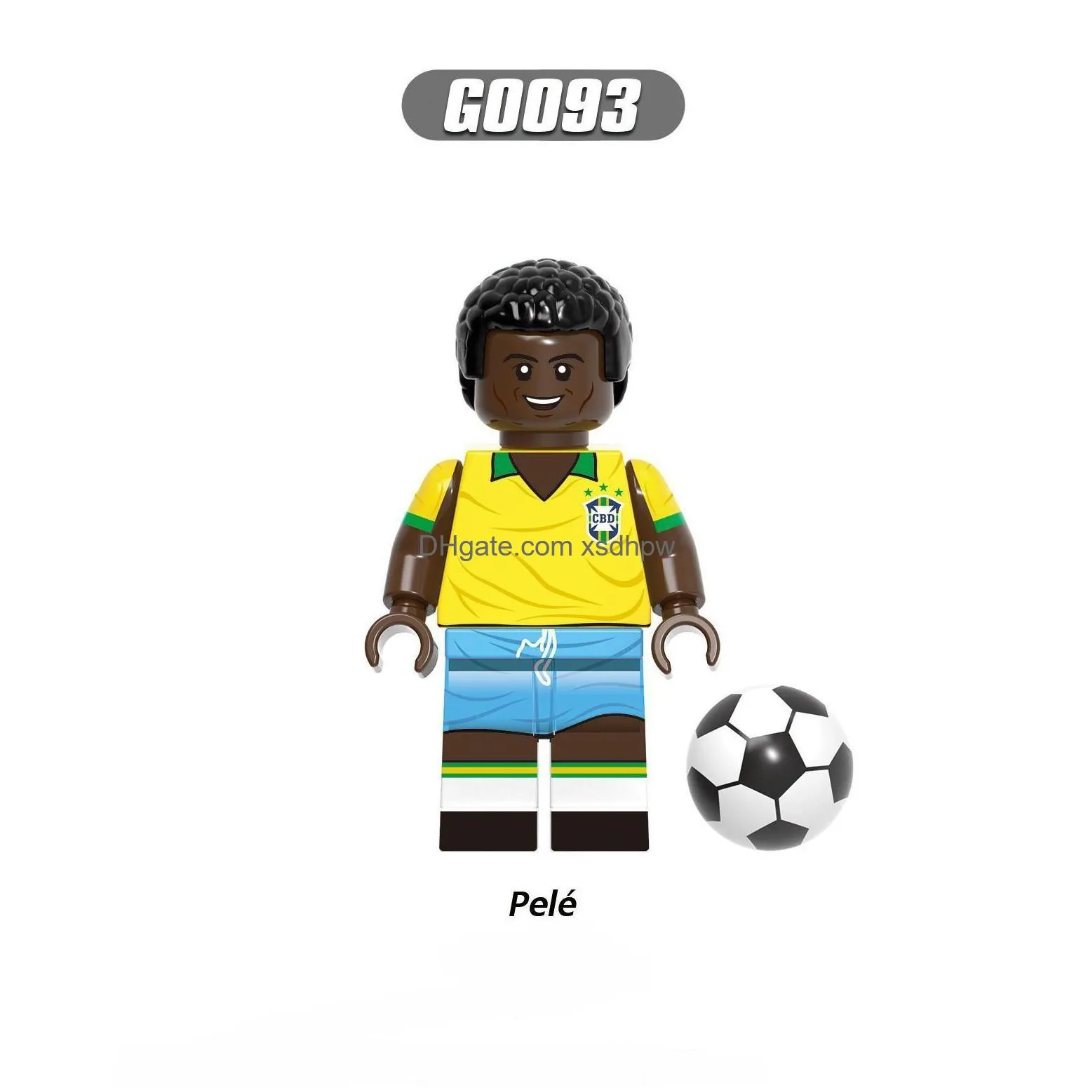 g0112 plastic building blocks football player minifigs maradona virgil casemiro mini toy figure