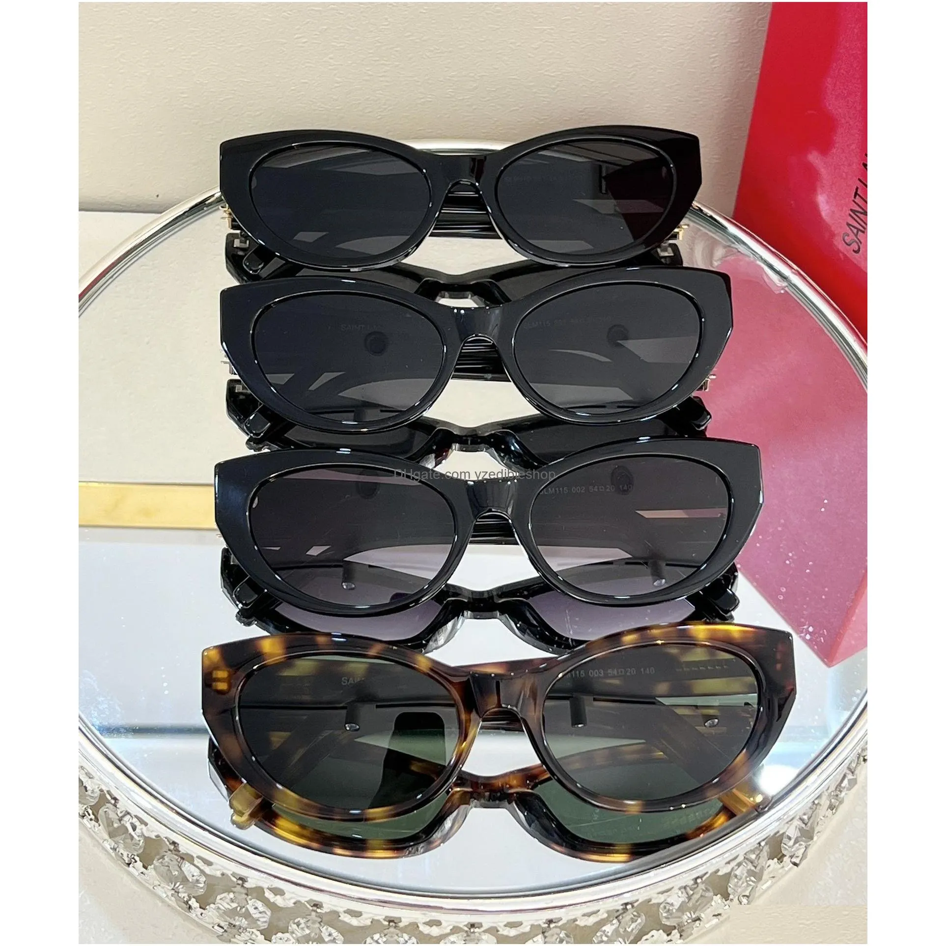 sunglasses for women high quality ysllllls m115 fashion designer glasses classic cats eye sunglasses frame anti-uv400 eye protection party holiday