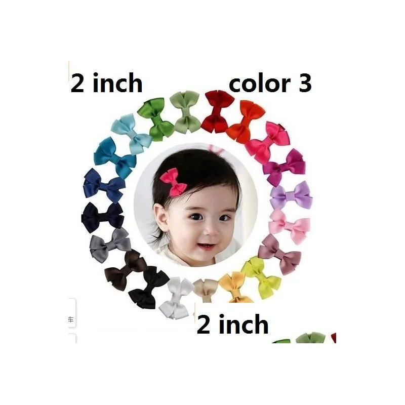 15% off! 100pcs/ 2 inch Grosgrain Ribbon mini Boutique Hair Bows Ribbon-Wrapped hair Clips For Baby Girls Toddlers Kids Barrettes 5