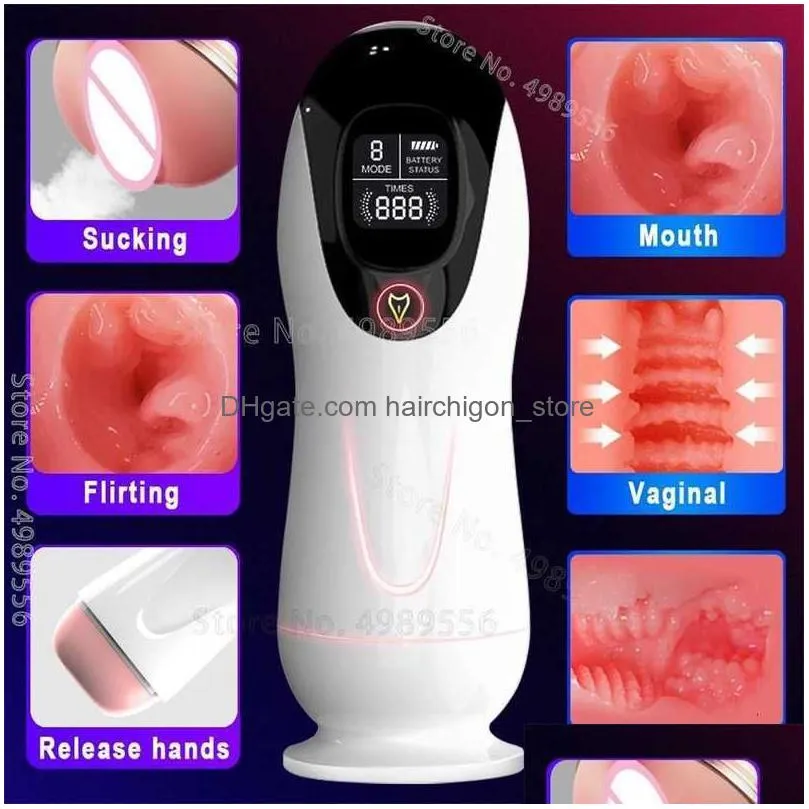 adult massager 2023 automatic sucking male masturbator cup blowjob machine vagina toys for men realistic erotic oral