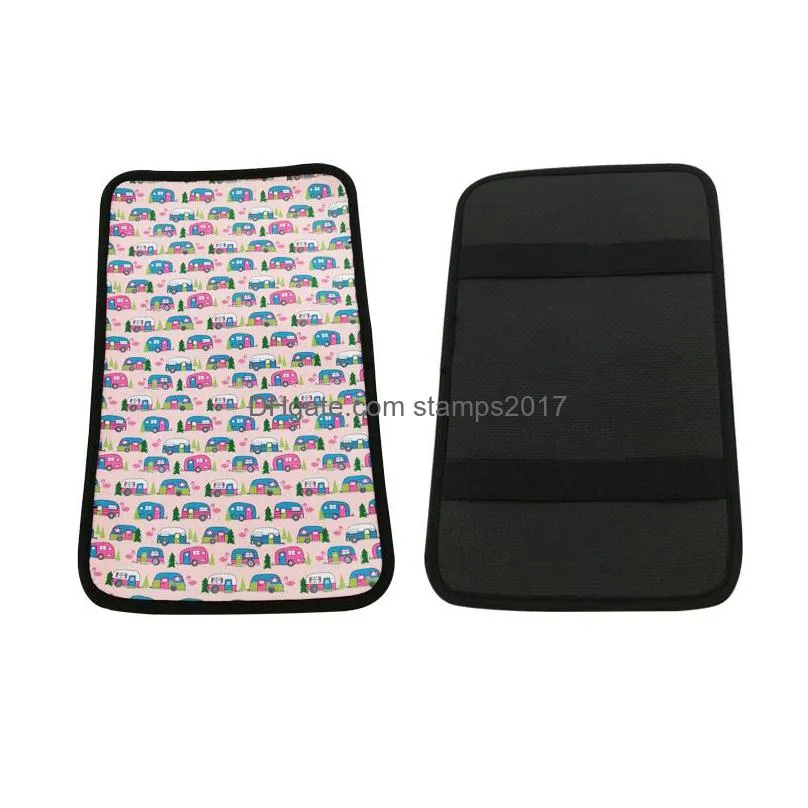 leopard pattern neoprene car armrest cover pad party favor universal fit soft comfort vehicle center console cushion holder