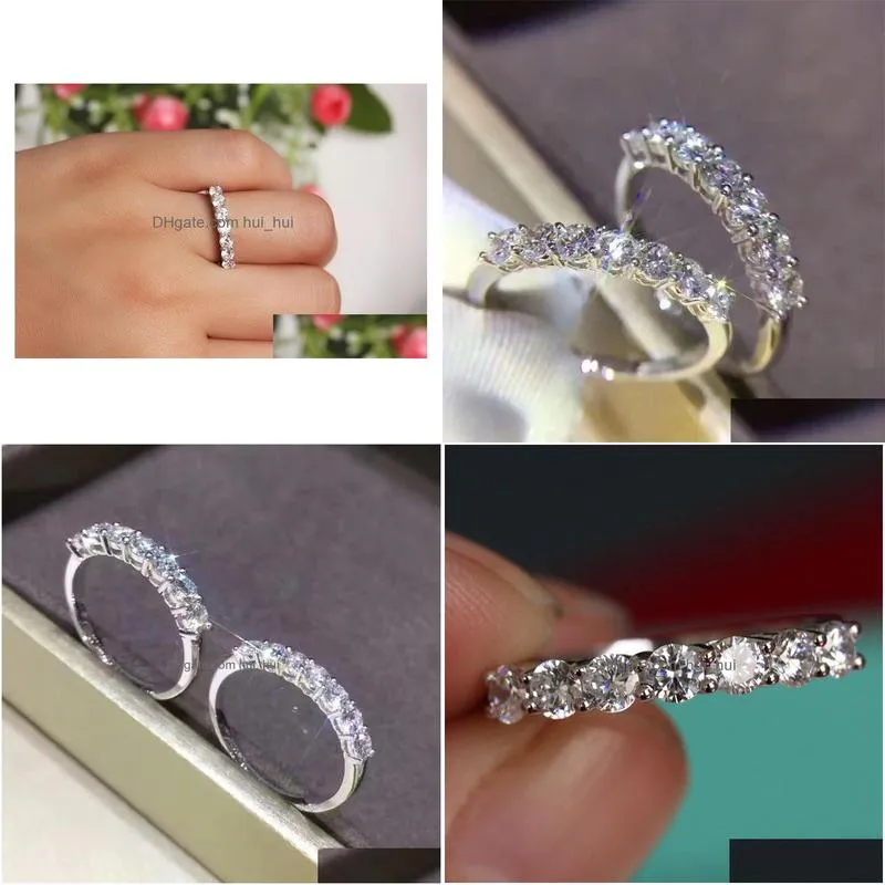 cluster rings lab diamond ring 925 sterling silver jewelry engagement wedding band rings for women bridal statement party accessory