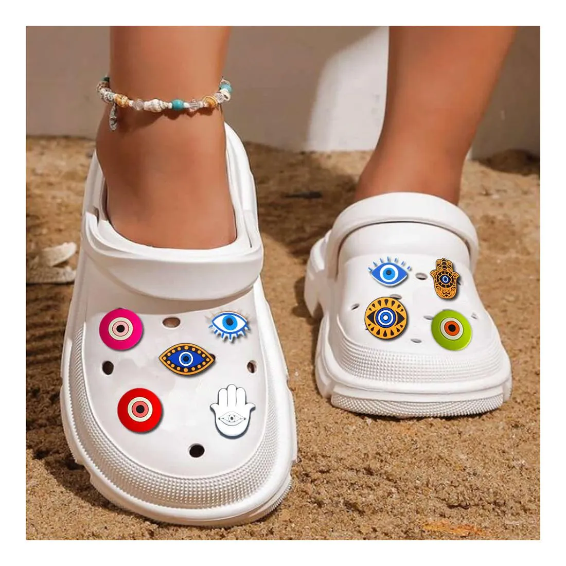 cartoon cute charms for clog sandals green backpack kawaii pvc decoration jibz