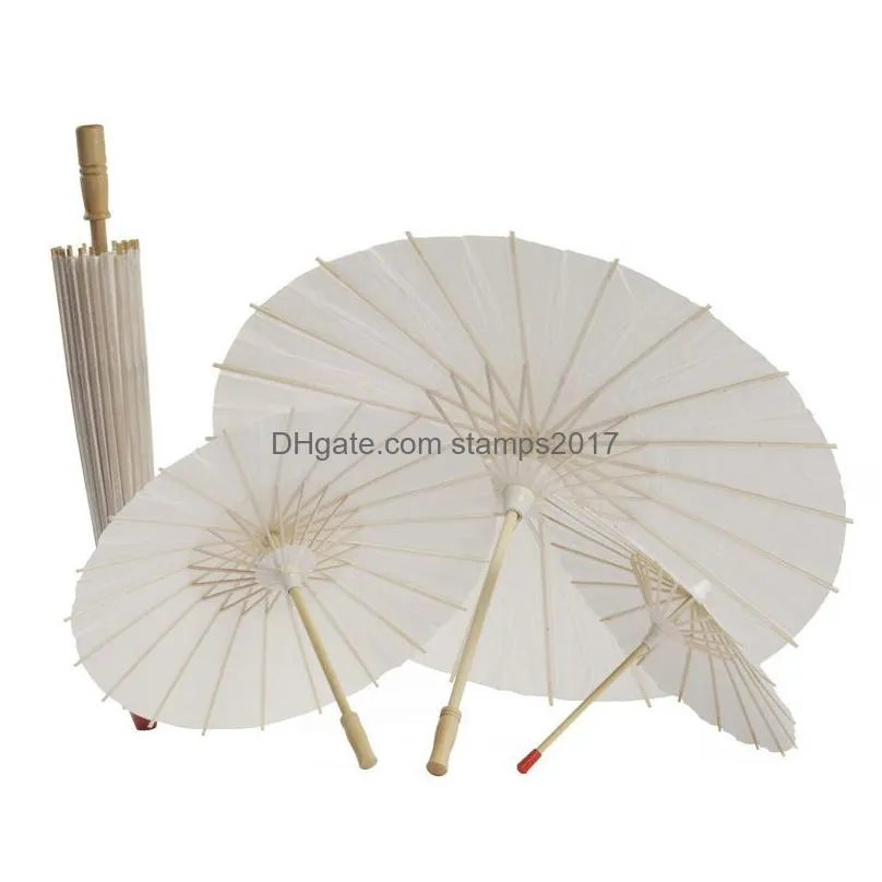 classical white bamboo papers umbrella craft oiled paper umbrellas diy creative blank painting bride wedding parasol