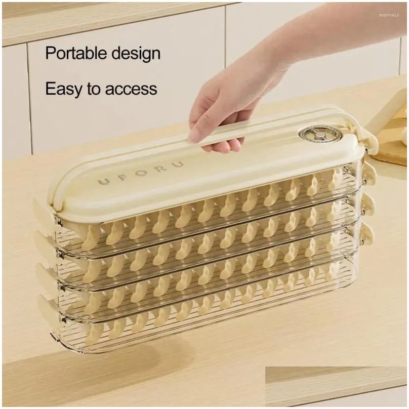 Storage Bottles Dumpling Container Transparent Box Keep Dumplings Refrigerator With This Sealed Food Efficient