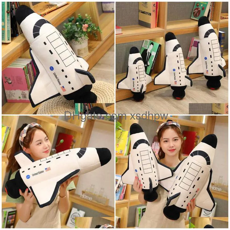 stuffed plush animals simulation space shuttle spaceship doll kawaii plush toy cute soft padded pillow christmas and year gifts for